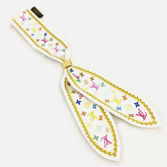 AUTH LOUIS VUITTON SILK SCARF TWILLY/SCARF RING - Picture 3 of 10